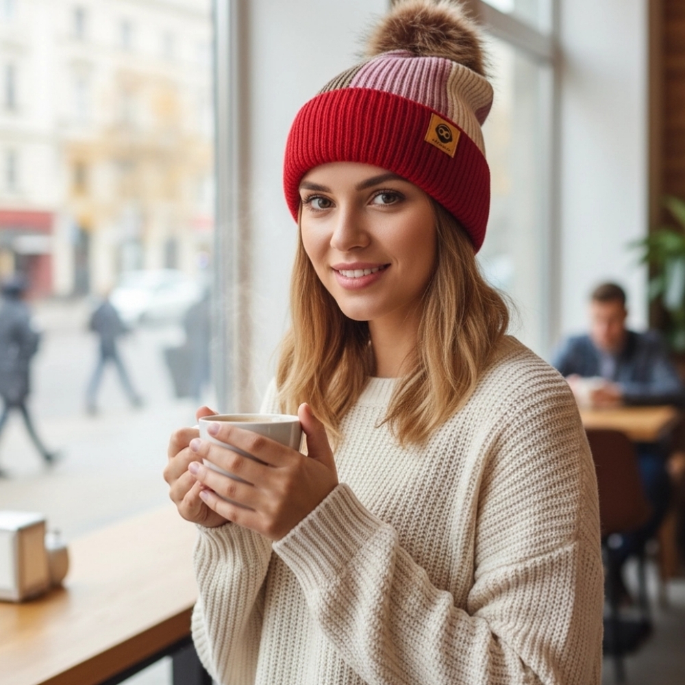 POMPOM MULTY COLOR BEANIE
